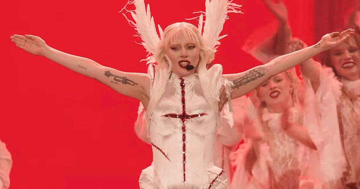 lady gaga coachella red dress Lady Gaga's Stunning Outfit Change at Coachella 2025
