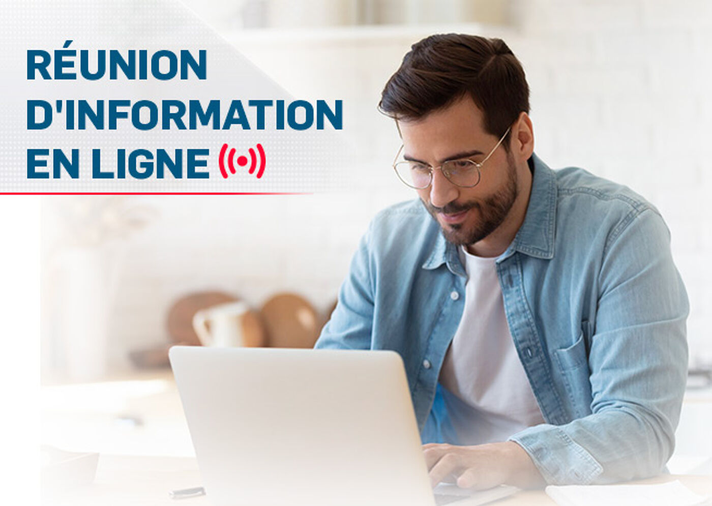 Publicité pour une réunion d'information en ligne