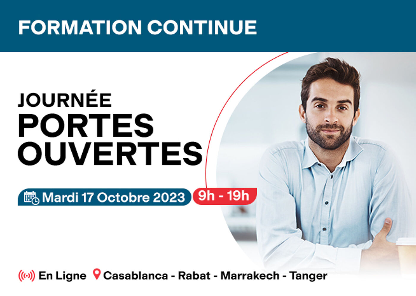 Publicité pour la Journée Portes Ouvertes de Formation Continue