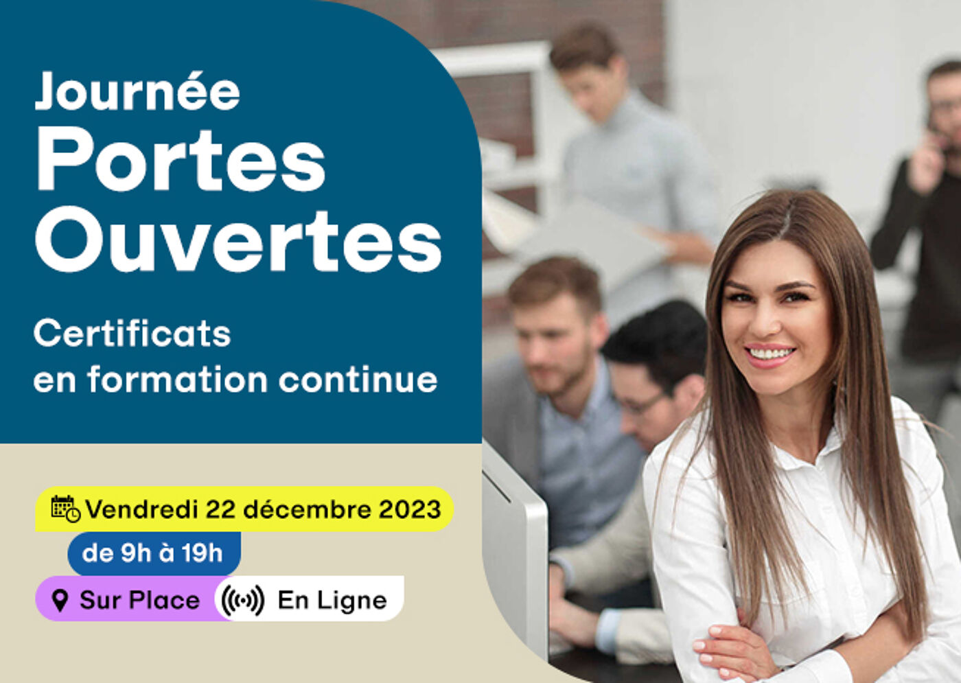 Publicité pour la Journée Portes Ouvertes