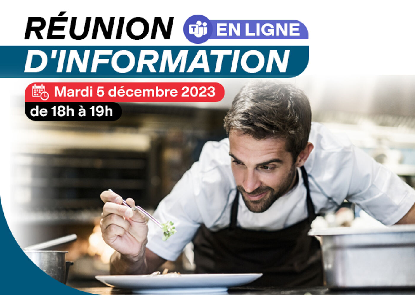 Publicité pour une réunion d'information en ligne