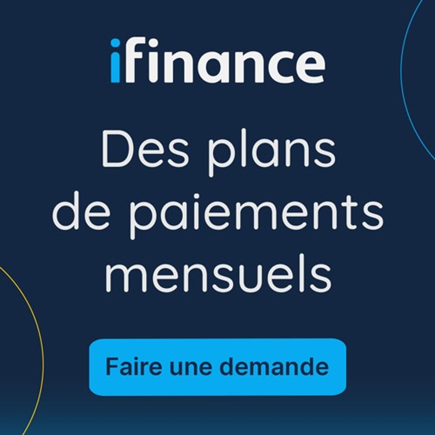 The image features a blue and white advertisement for a financial service, specifically for a financial plan. The advertisement is in French and is promoting a financial plan for men.