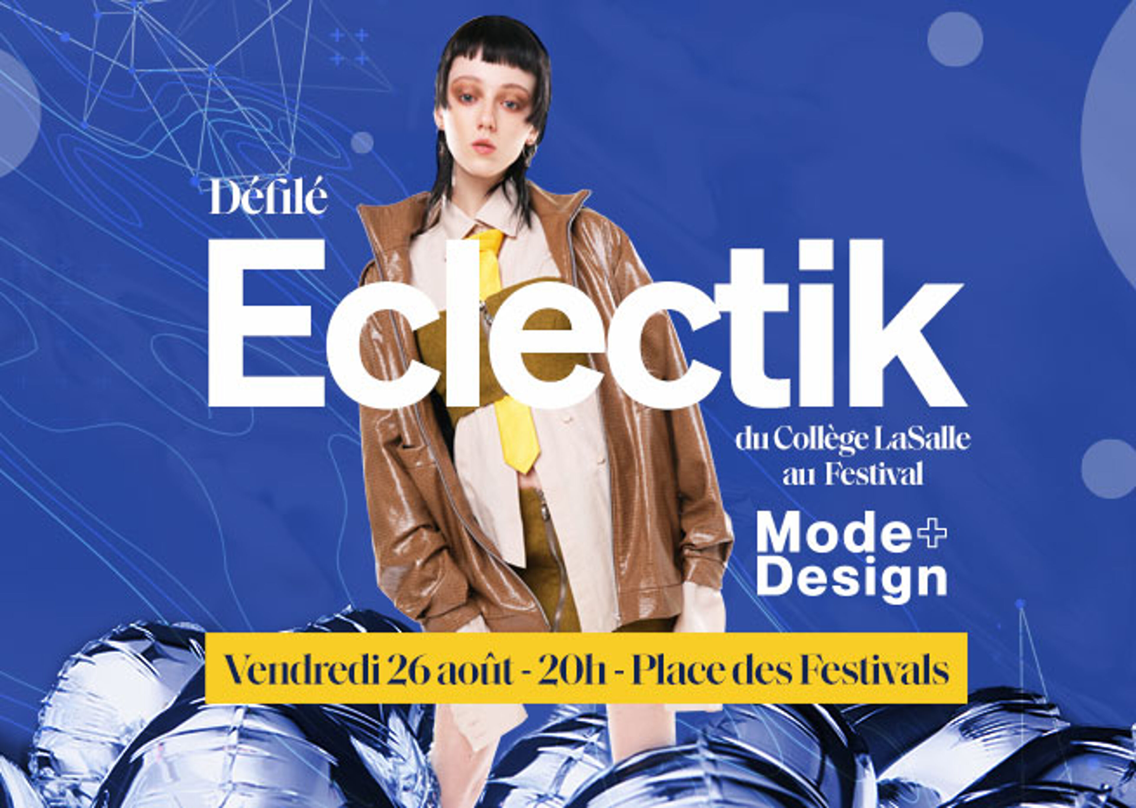 Eclectik' du Collège LaSalle au Festival Mode+Design, un défilé de mode le vendredi 26 août à 20h - Place des Festivals.