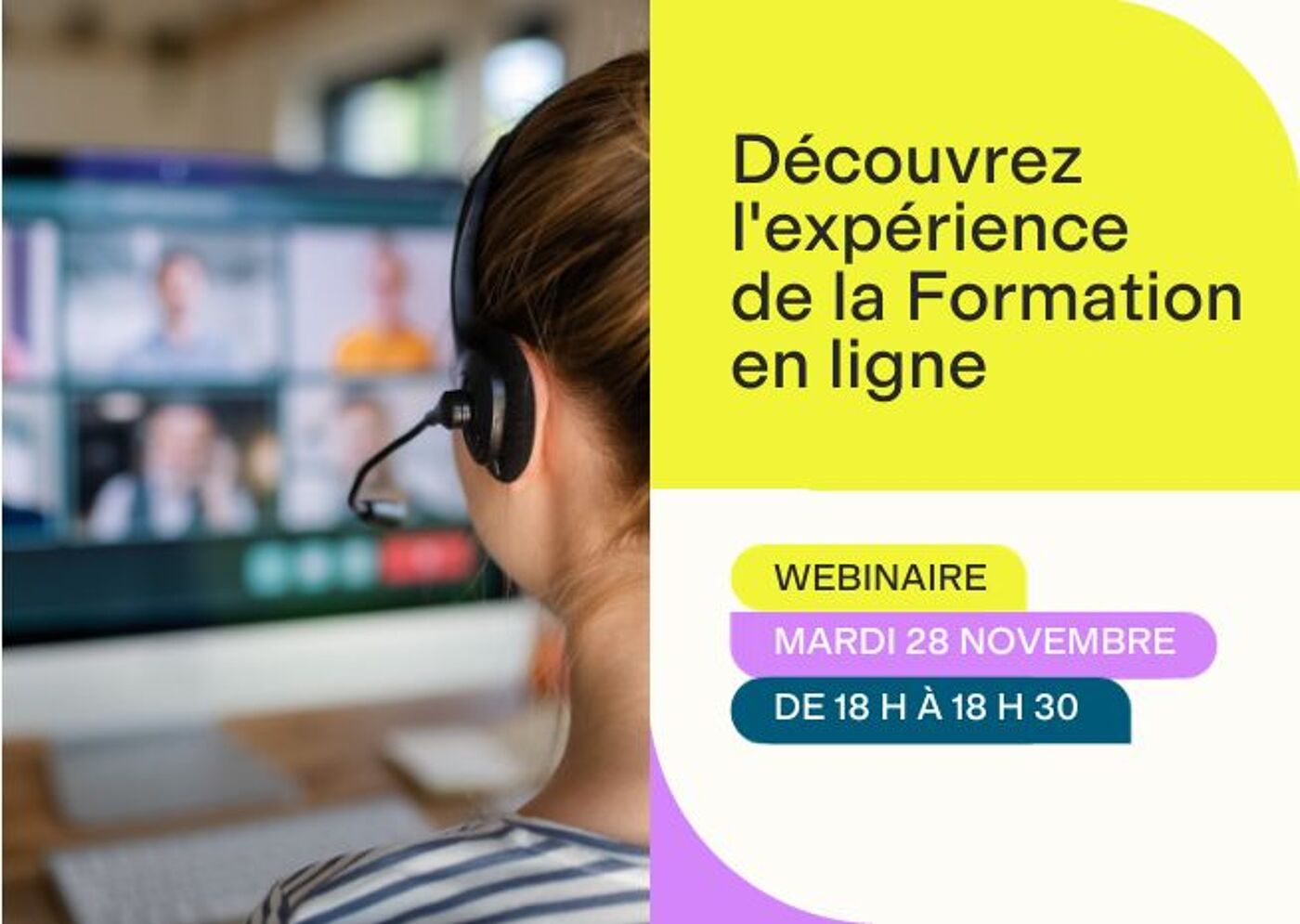 Promotion d'un webinaire sur l'expérience d'apprentissage en ligne