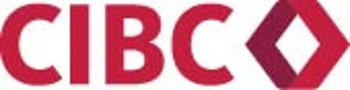 The logo of CIBC, consisting of the bank's acronym in red uppercase letters next to a red rhombus shape.