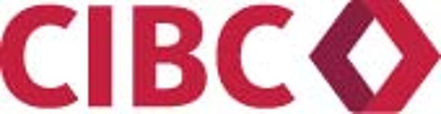 Logo de la CIBC, composé de l'acronyme de la banque en lettres majuscules rouges à côté d'une forme de losange rouge.