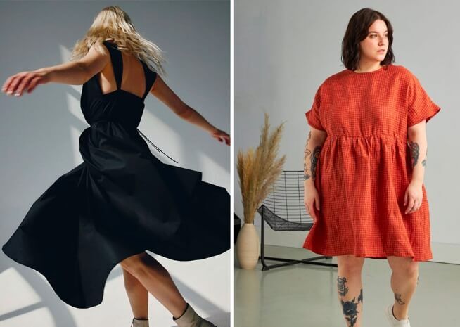 Robe noire dynamique et robe rouge décontractée Robe noire dynamique et robe rouge décontractée