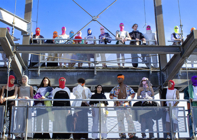 Fashion Show Audience on Scaffold Seating Fashion Show Audience on Scaffold Seating