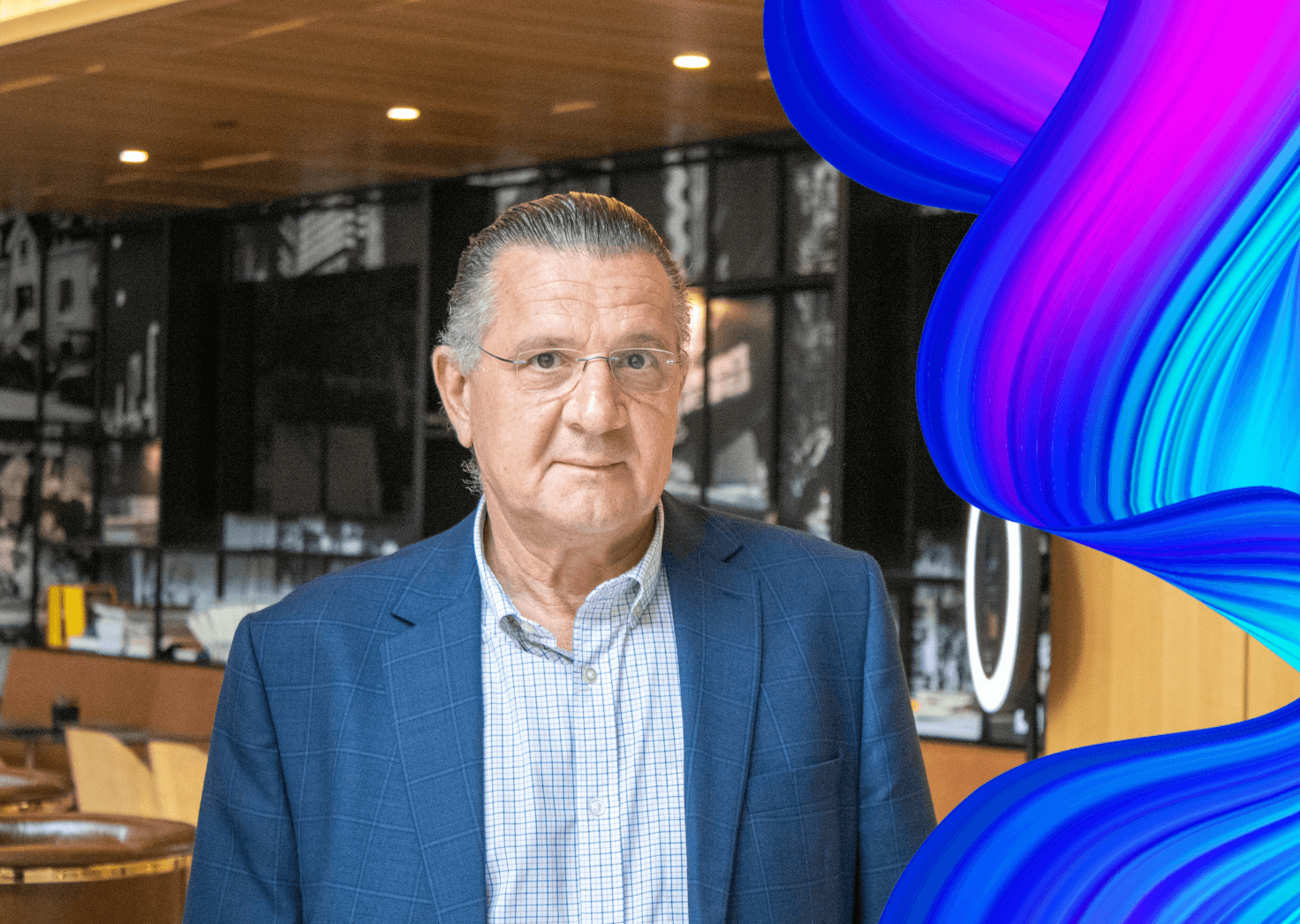 Businessman Portrait with Abstract Elements