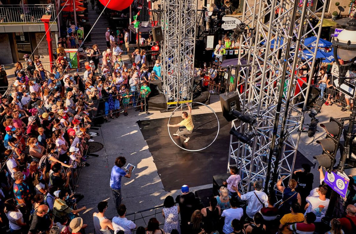 Street Performance at an Urban Festival Street Performance at an Urban Festival