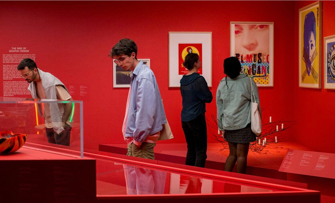 Art Enthusiasts in a Museum Exhibition