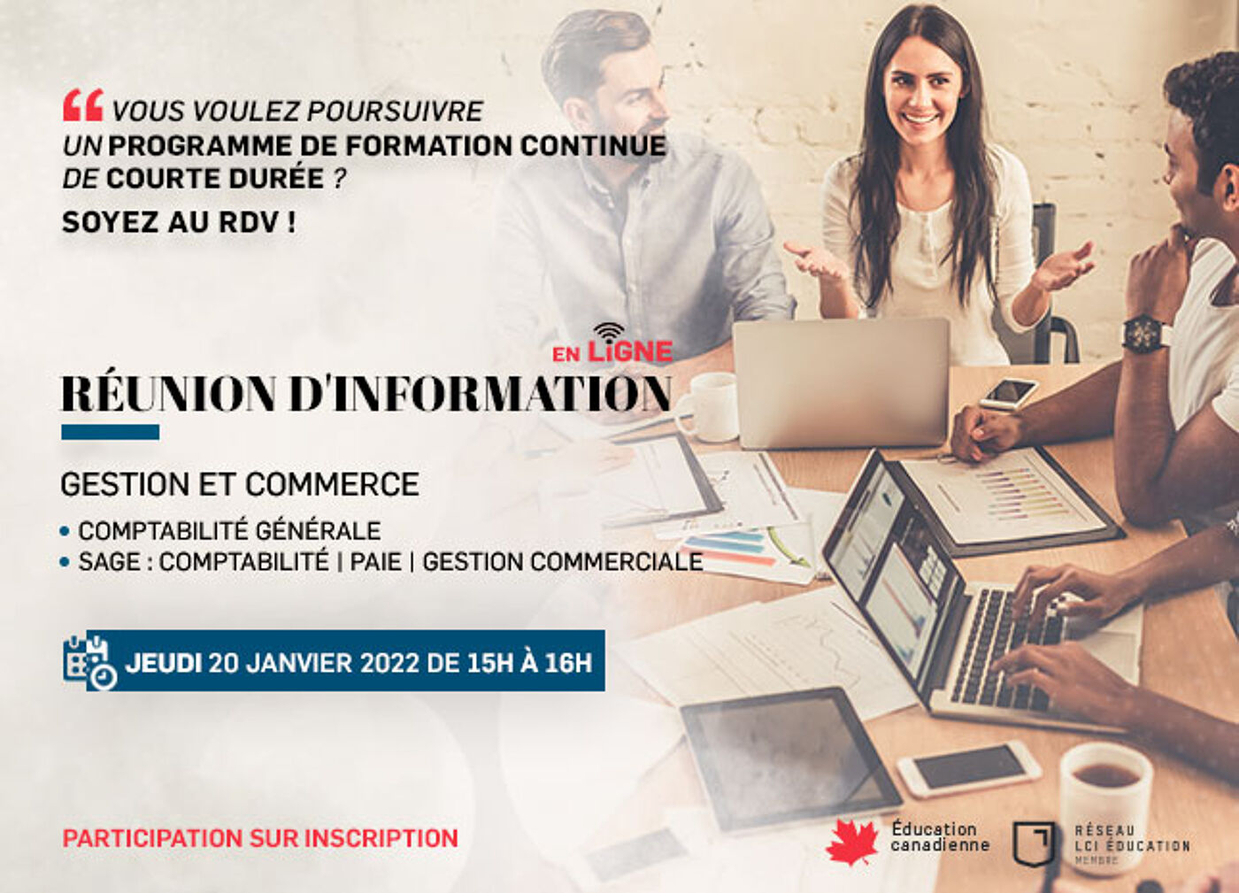 Annonce de Réunion d'Information en Gestion d'Entreprise