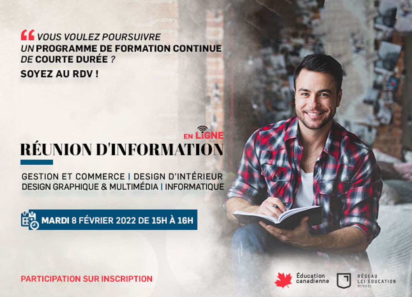  Publicité pour une session d'information en ligne