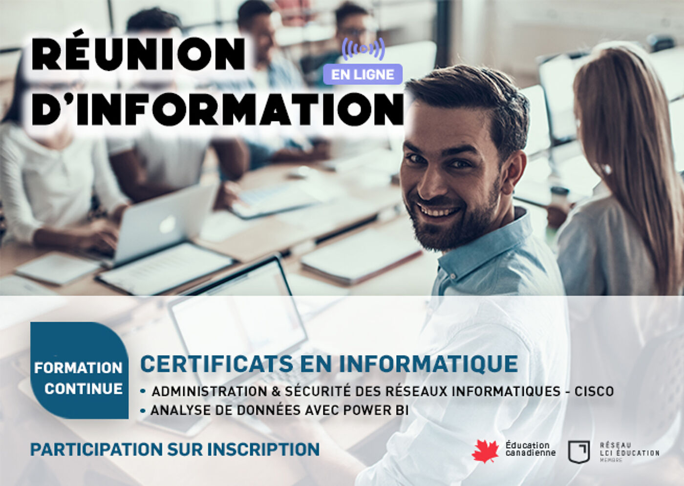 Publicité pour Session d'Information sur les Certificats en Informatique