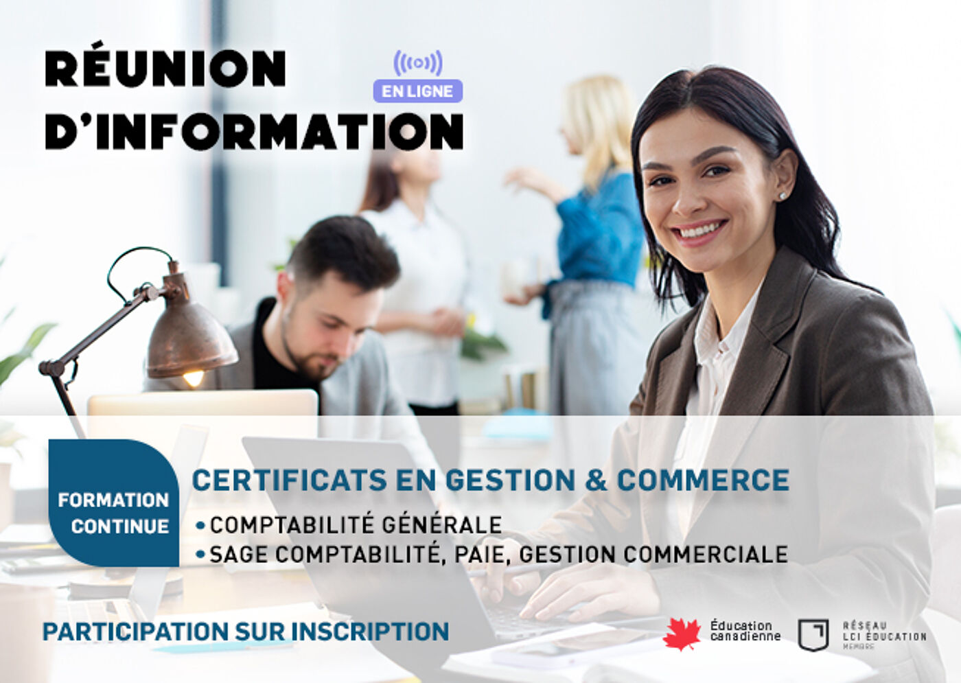 Publicité pour une Réunion d'Information en Ligne