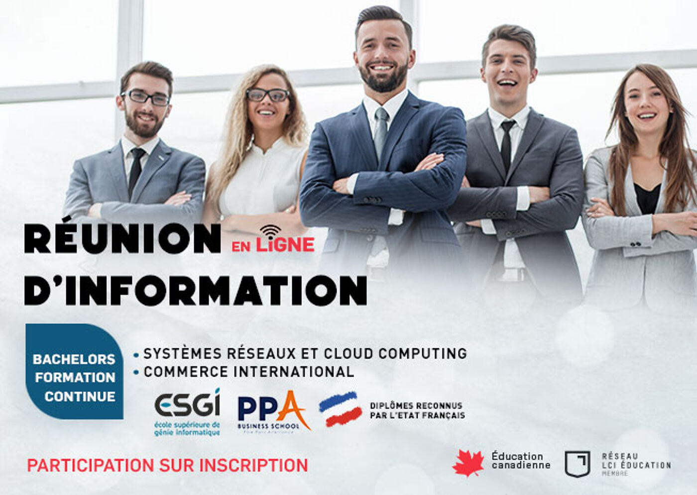 Annonce de réunion d'information en ligne