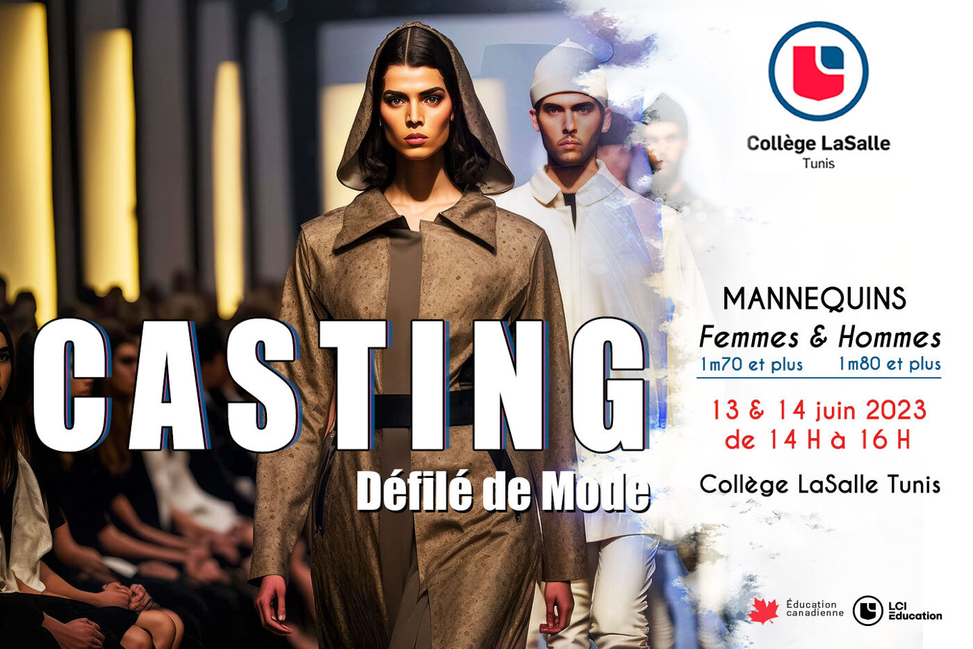 Affiche d'audition de mannequins