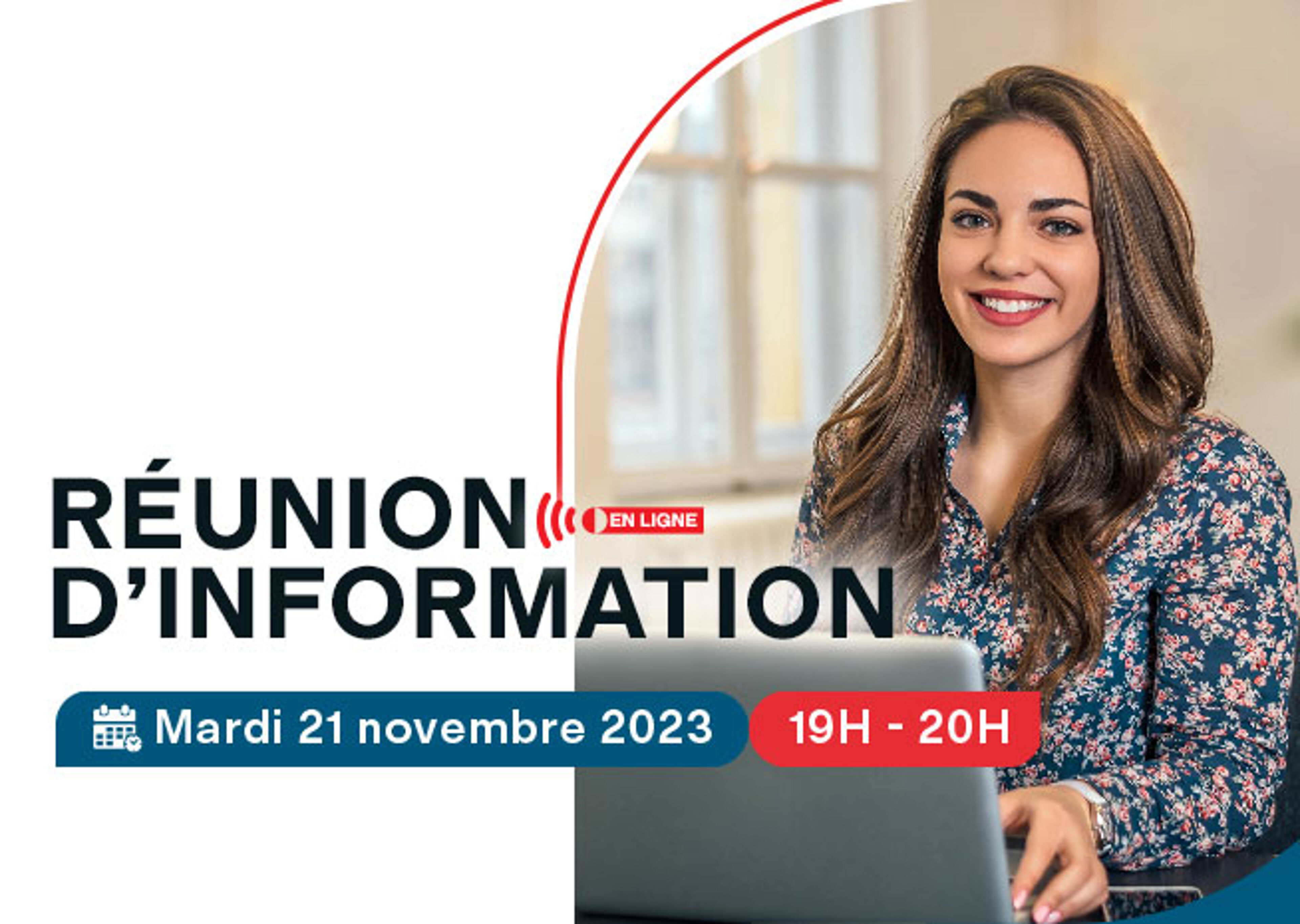 Session d'information en ligne prévue pour le mardi 21 novembre 2023, de 19h à 20h.