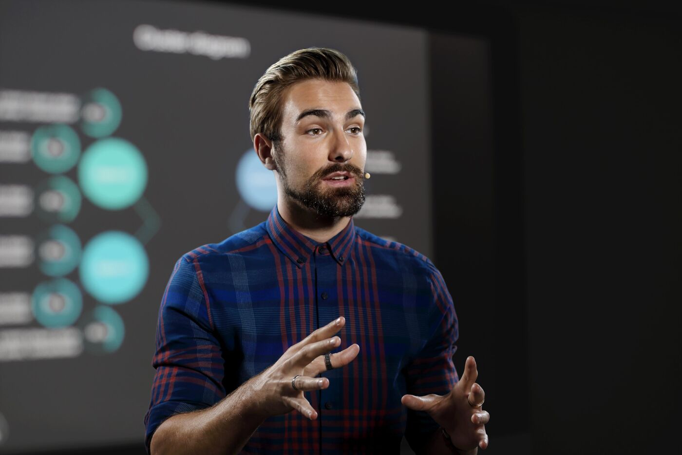 Speaker Giving a Presentation