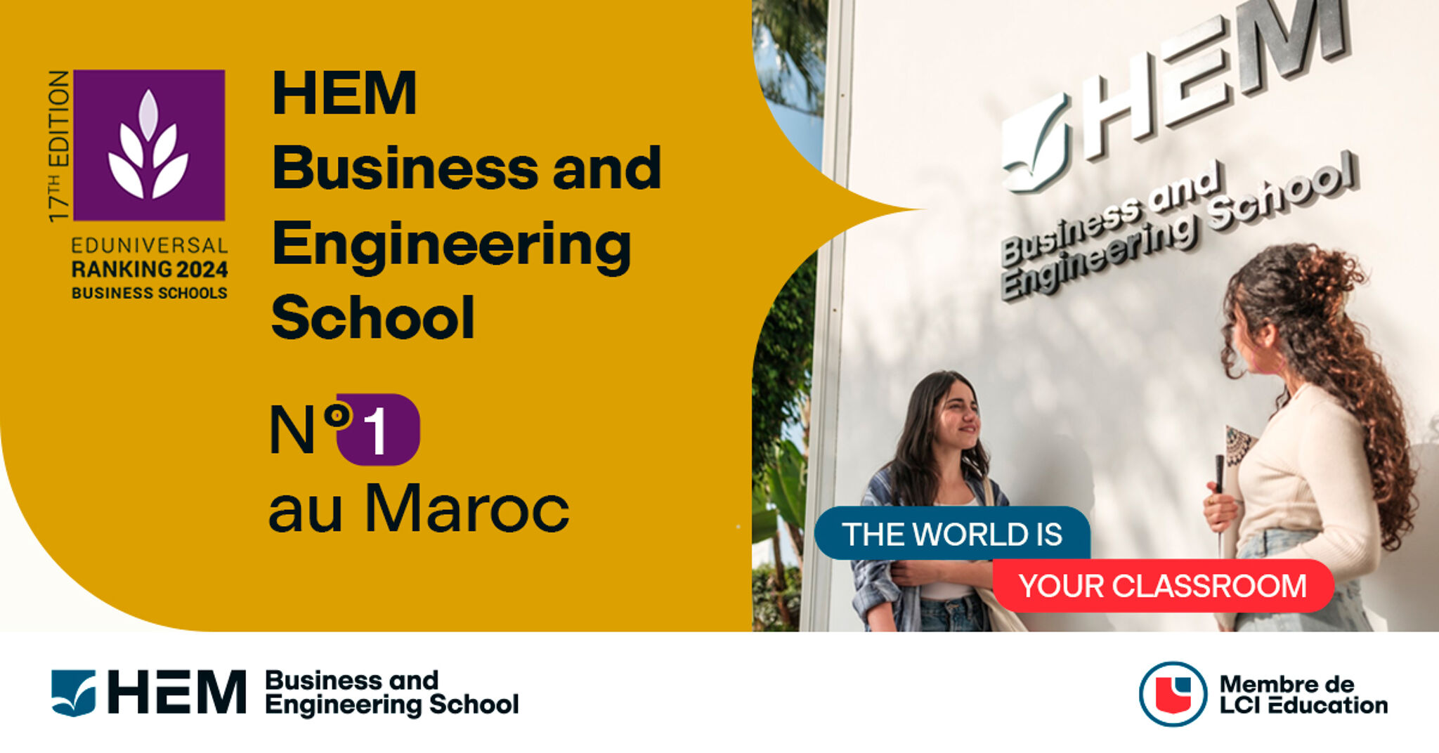 HEM Business and Engineering School classée n°1 au Maroc