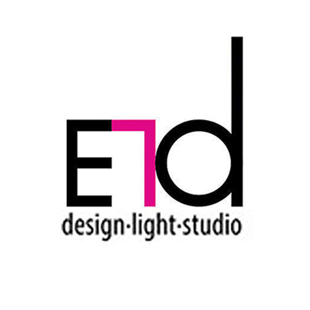 The logo displays "ETD" in large black letters, with a pink and black graphic element on the 'T', and the tagline "design-light-studio" in smaller grey text.
