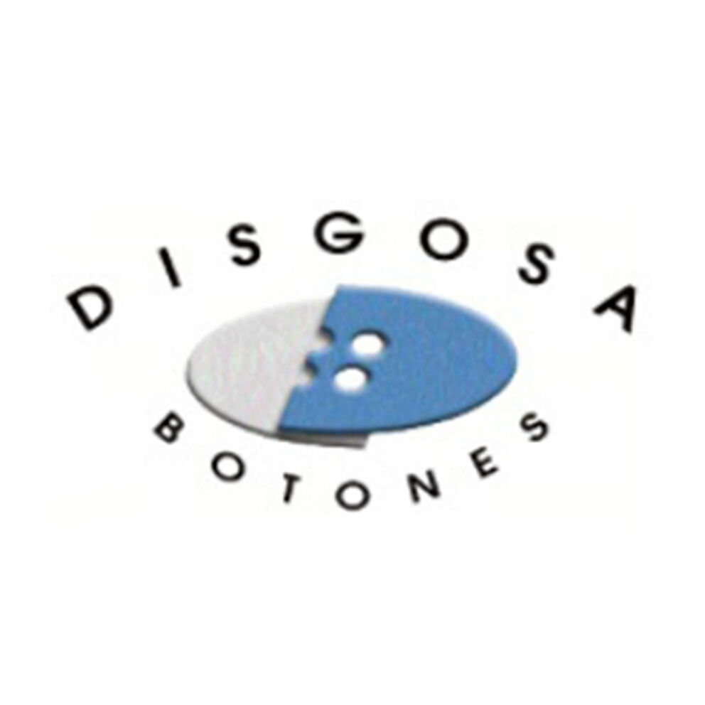 A logo featuring a stylized button in blue and white with the text 'DISGOSA BOTONES'.