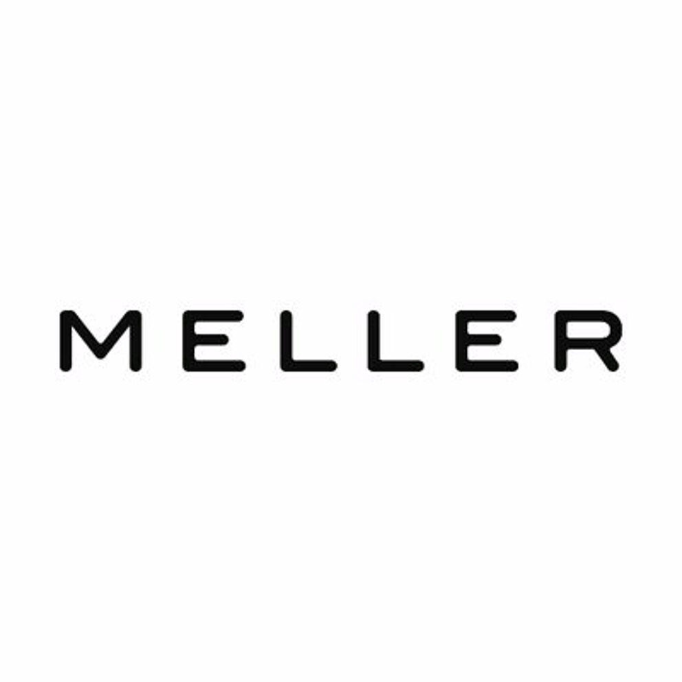 A minimalist black text logo of the brand 'MELLER' on a white background.