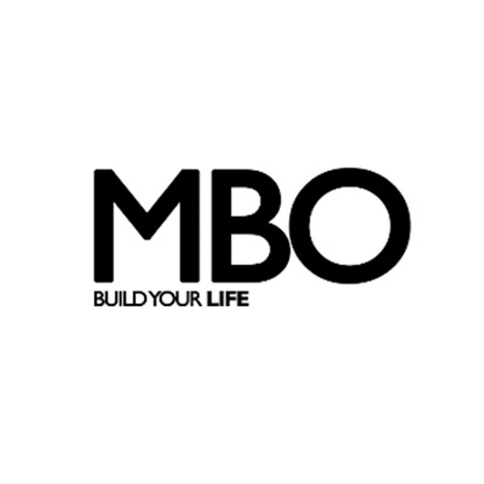 A monochrome logo featuring the letters 'MBO' in bold, with the slogan 'BUILD YOUR LIFE' beneath.