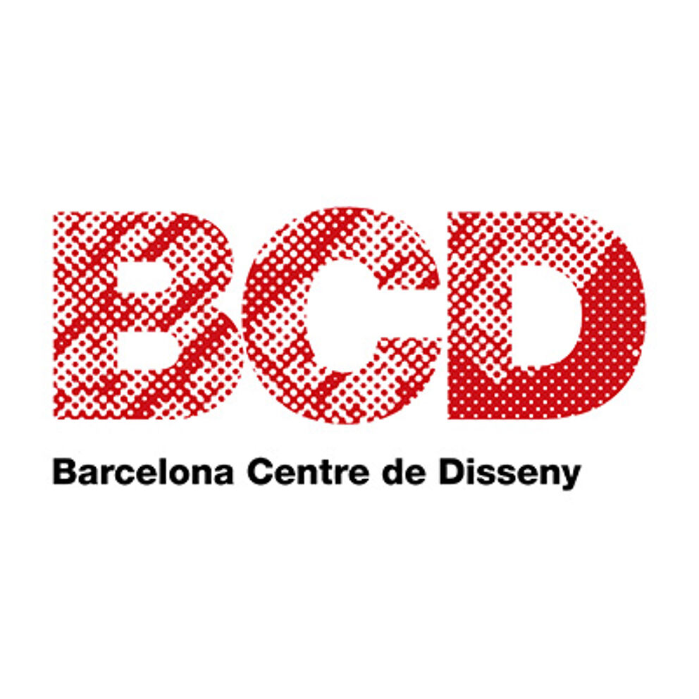 Logo of Barcelona Centre de Disseny featuring a pixelated red and white motif on the letters 'BCD'.