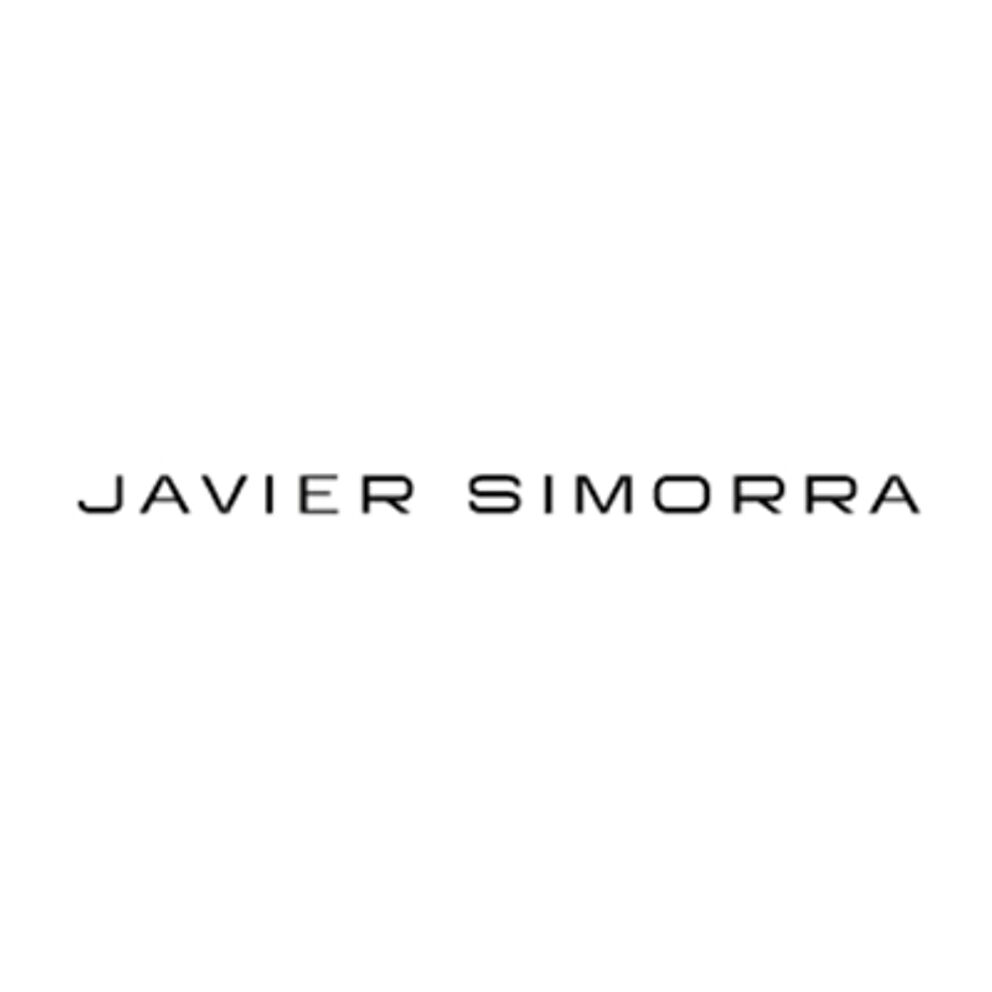 A minimalistic black text logo for the fashion brand "Javier Simorra".