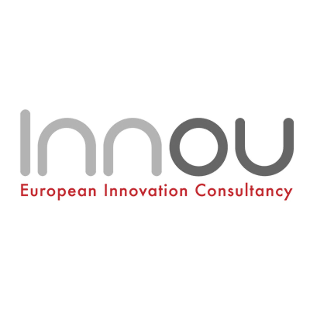 A minimalist logo with the word "Innou" in a modern sans-serif font, captioned "European Innovation Consultancy."