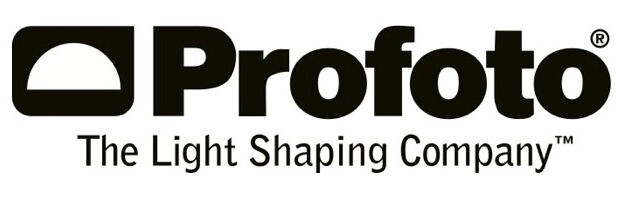 Logotipo de Profoto, marcado como 'The Light Shaping Company', con un diseño en negrita de blanco y negro.