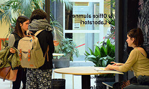 Indoor Conversation by the Café