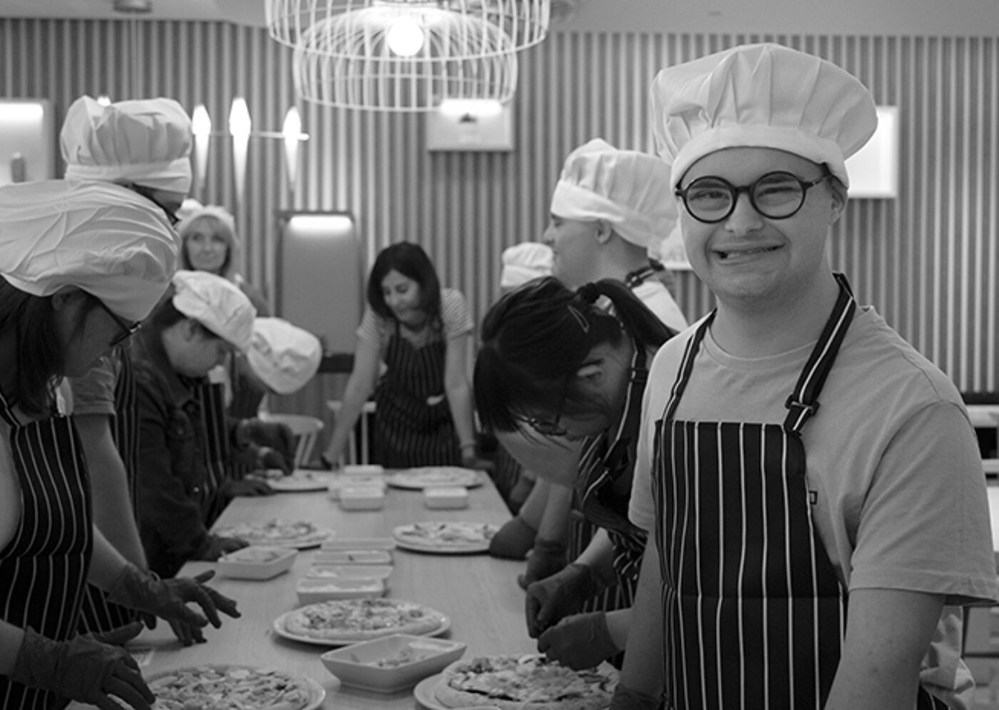 Clase de cocina en acción