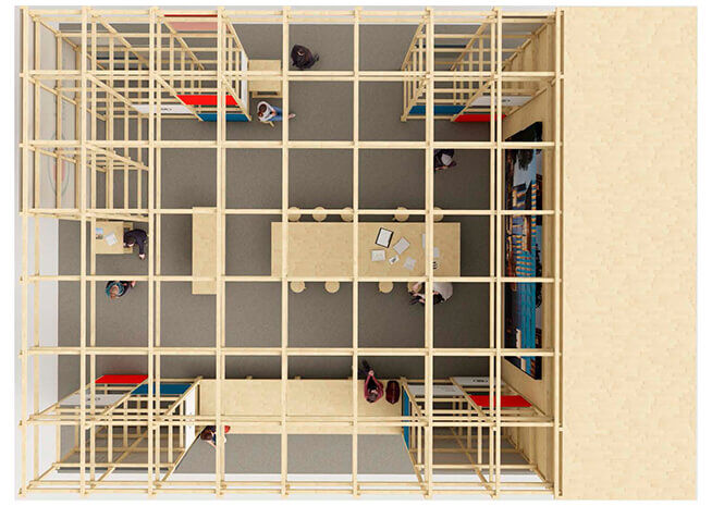 Overhead View of a Scaffolding Structure