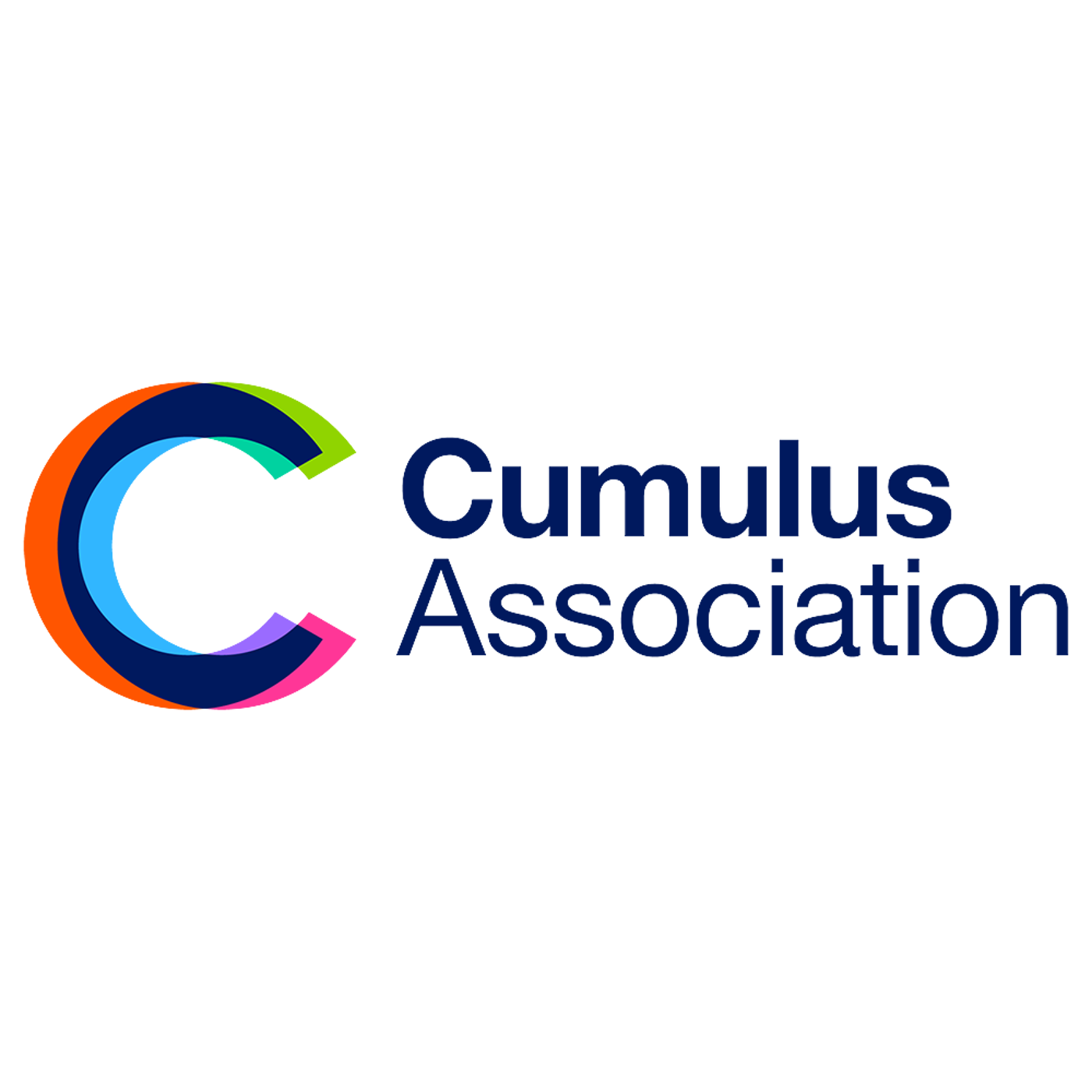 The image features the logo of Cumulus Association. The logo consists of a stylized letter C formed by overlapping colorful arcs, with the words "Cumulus Association" in blue to the right of the C.