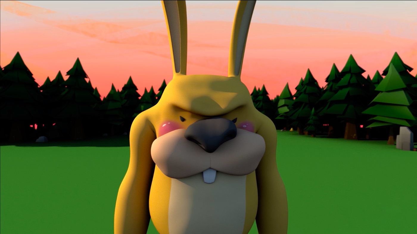 3D Animated Rabbit Character in Forest