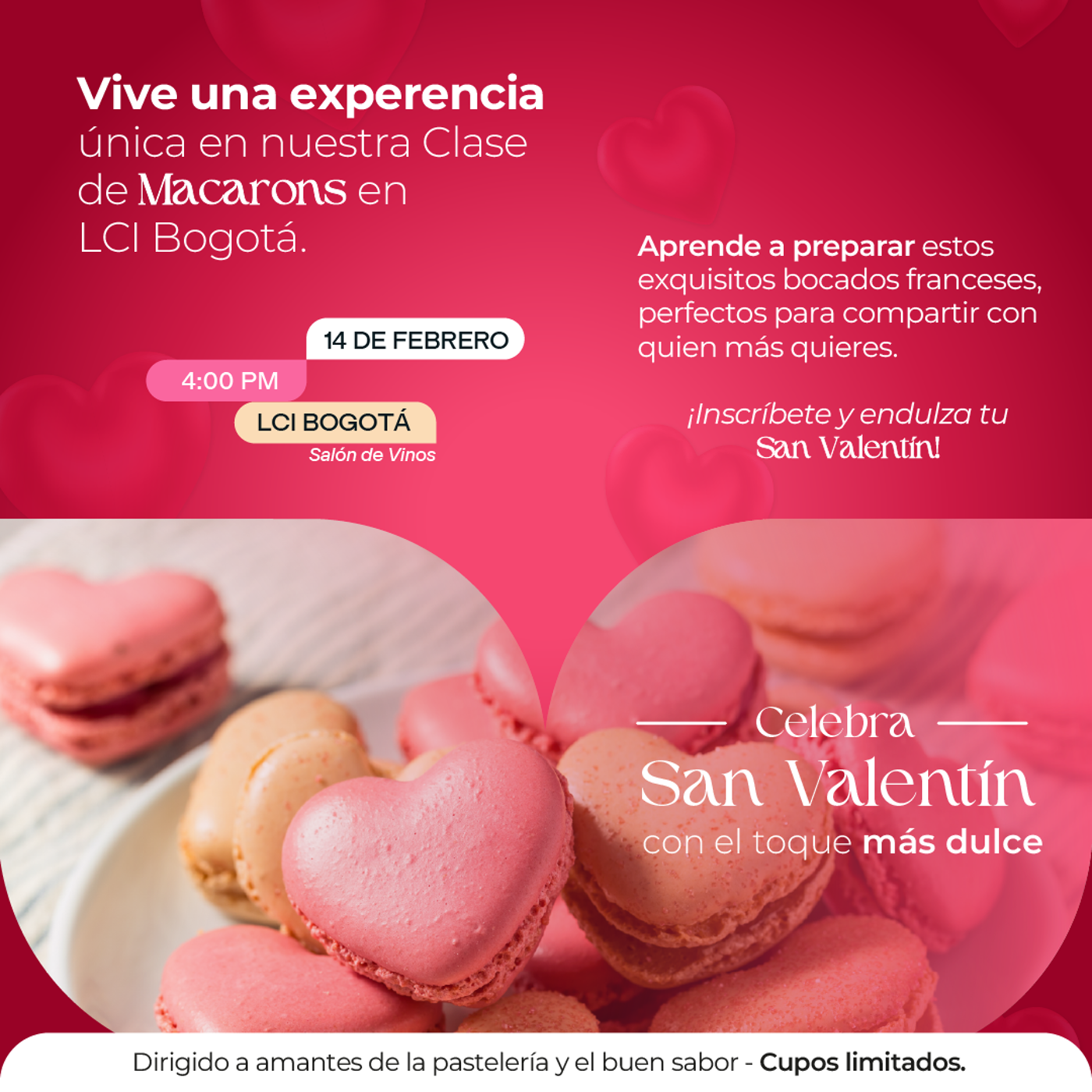 Clase de Macarons por San Valentín en LCI Bogotá