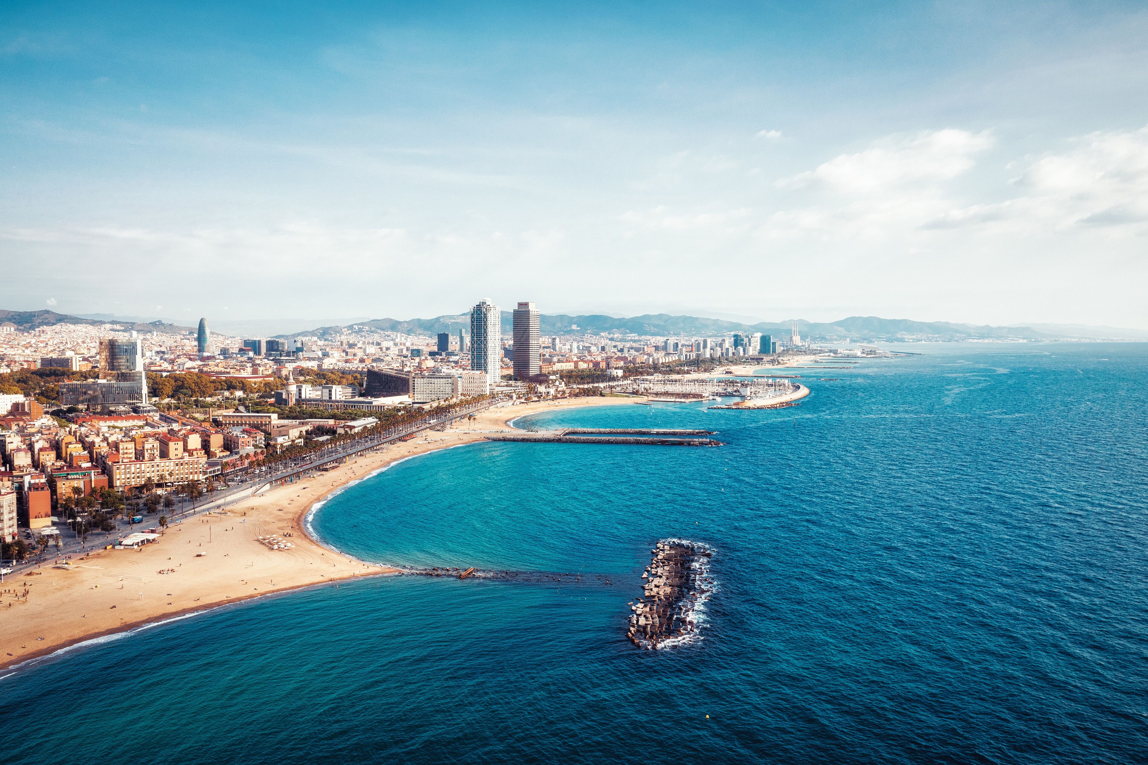 Photo taken at the Barcelona Beach by drone device