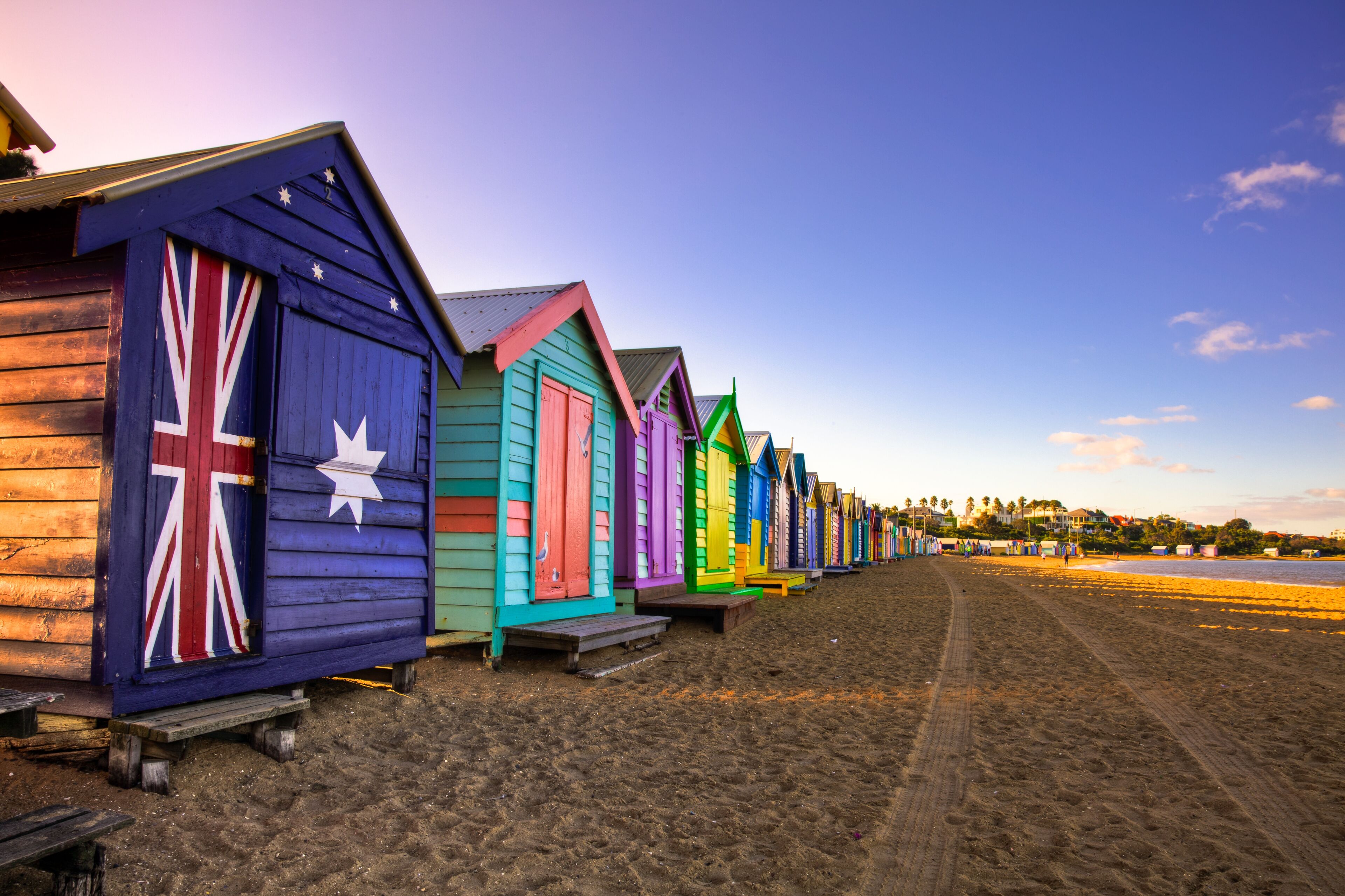 Beach huts in Brighton Beach, Victoria.