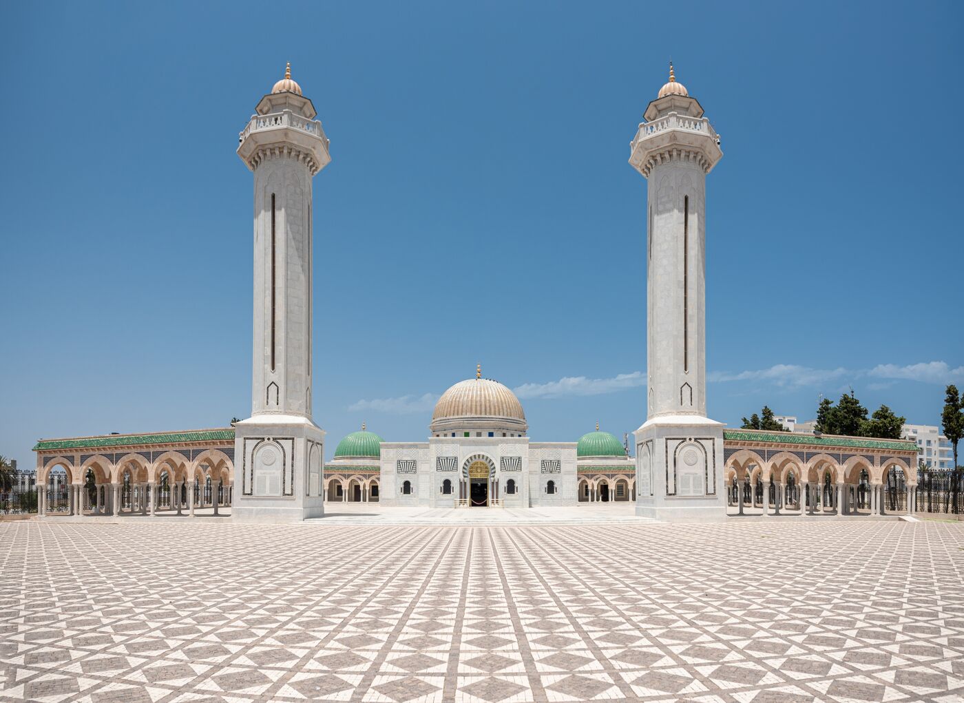 The Bourguiba mausoleum in Monastir, Tunisia. It is a monumental grave in Monastir, Tunisia, containing the remains of former president Habib Bourguiba, the father of Tunisian independence, who died on April 6, 2000