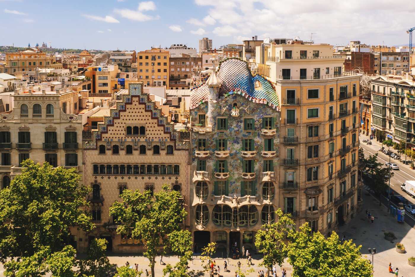 Aerial view of Barcelona Spain