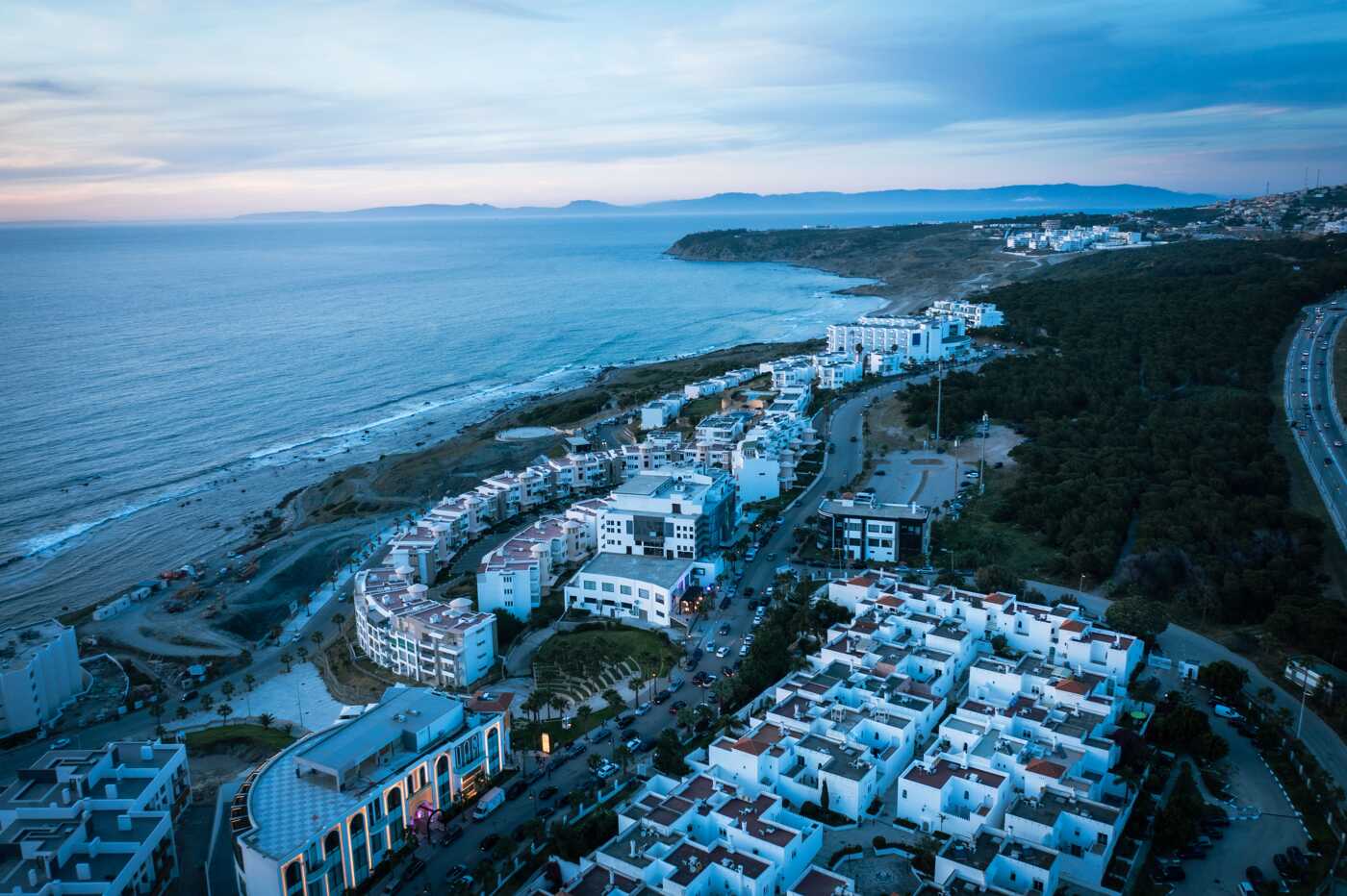 Coastal Town at Dusk