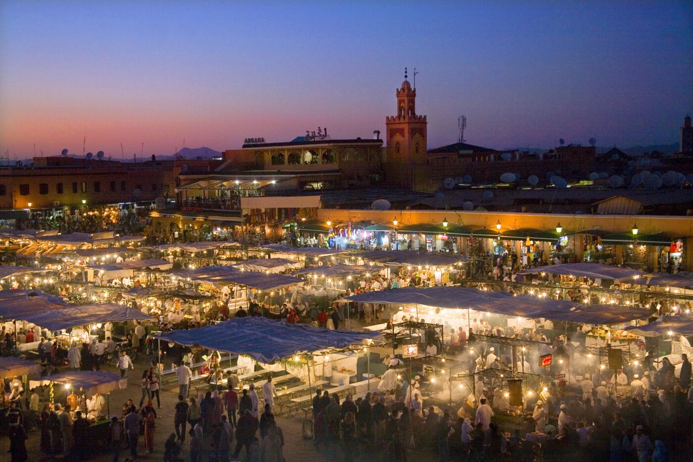 Marché du soir à Jemaa el-Fnaa, Marrakech