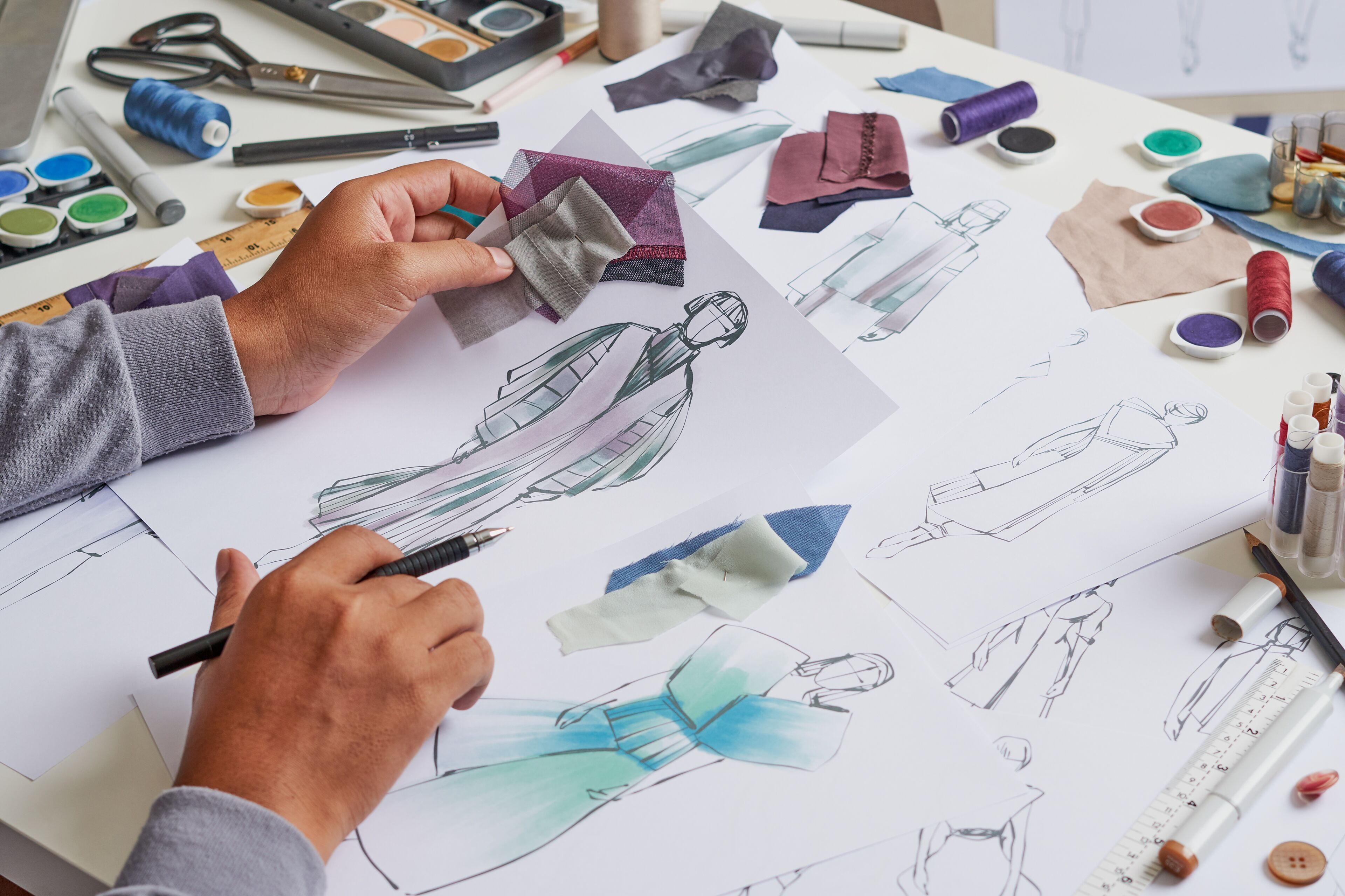 Fashion Designer's Sketching Process