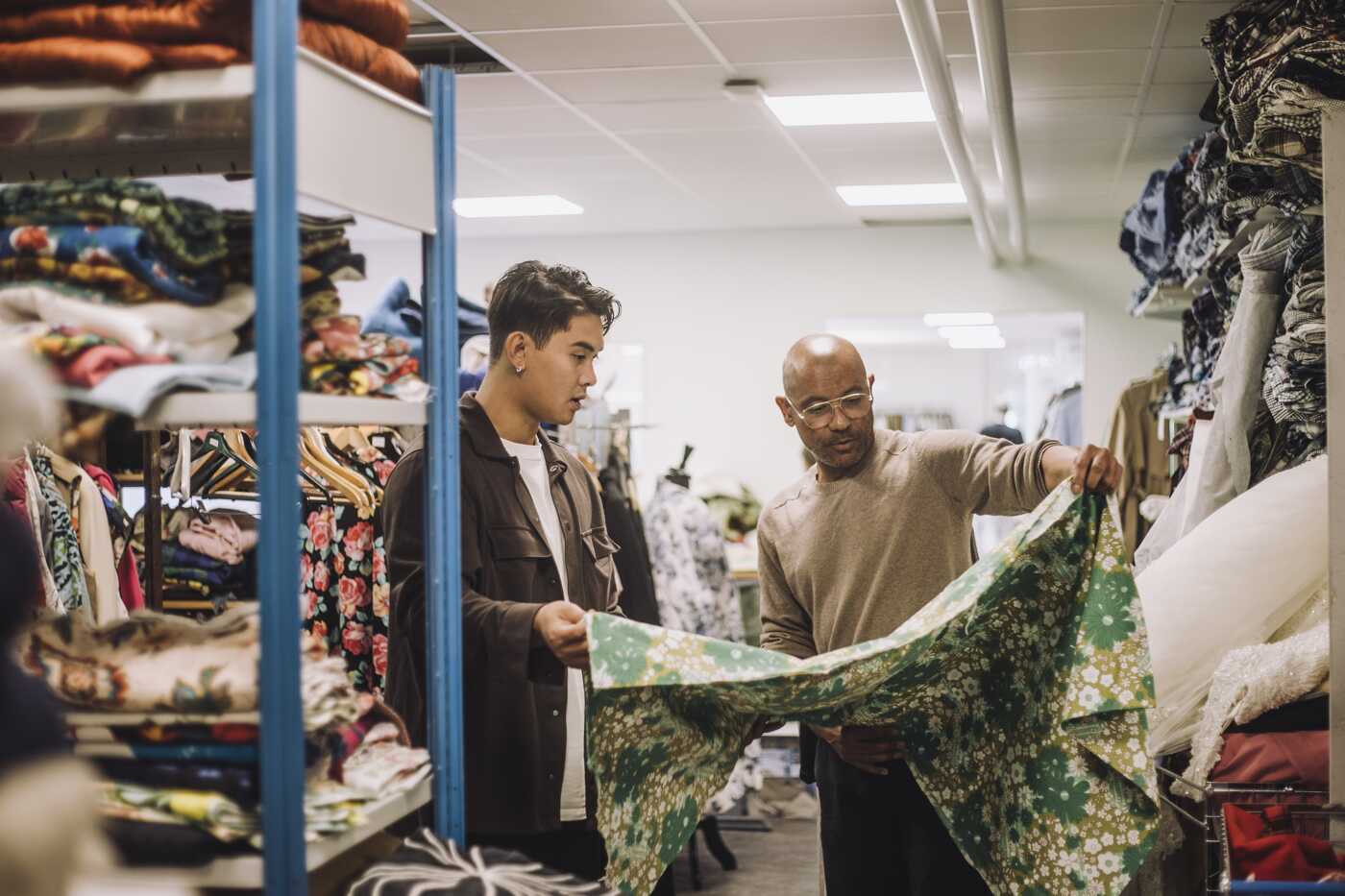 Fabric Selection in a Textile Shop