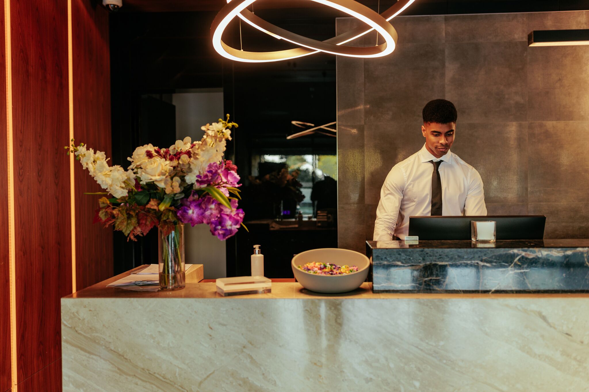 Hotel Receptionist at Work