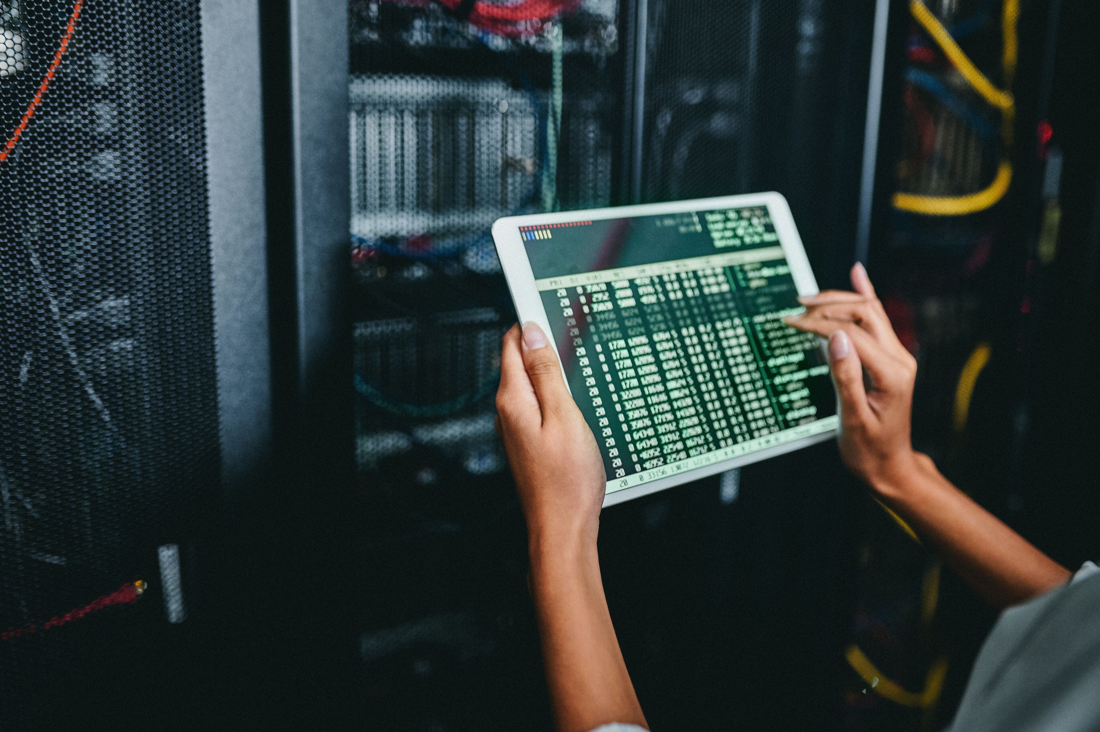 Close-Up of Network Monitoring on Tablet