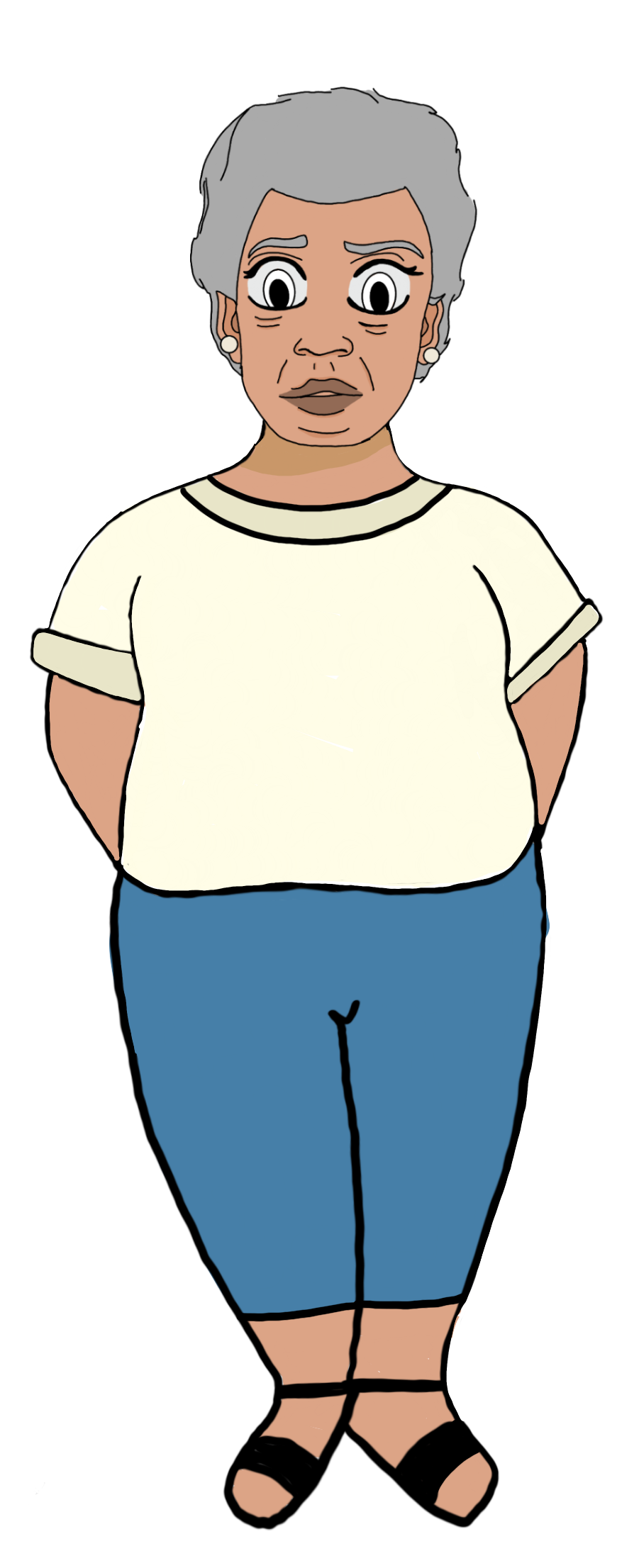 Elderly Woman Cartoon Character