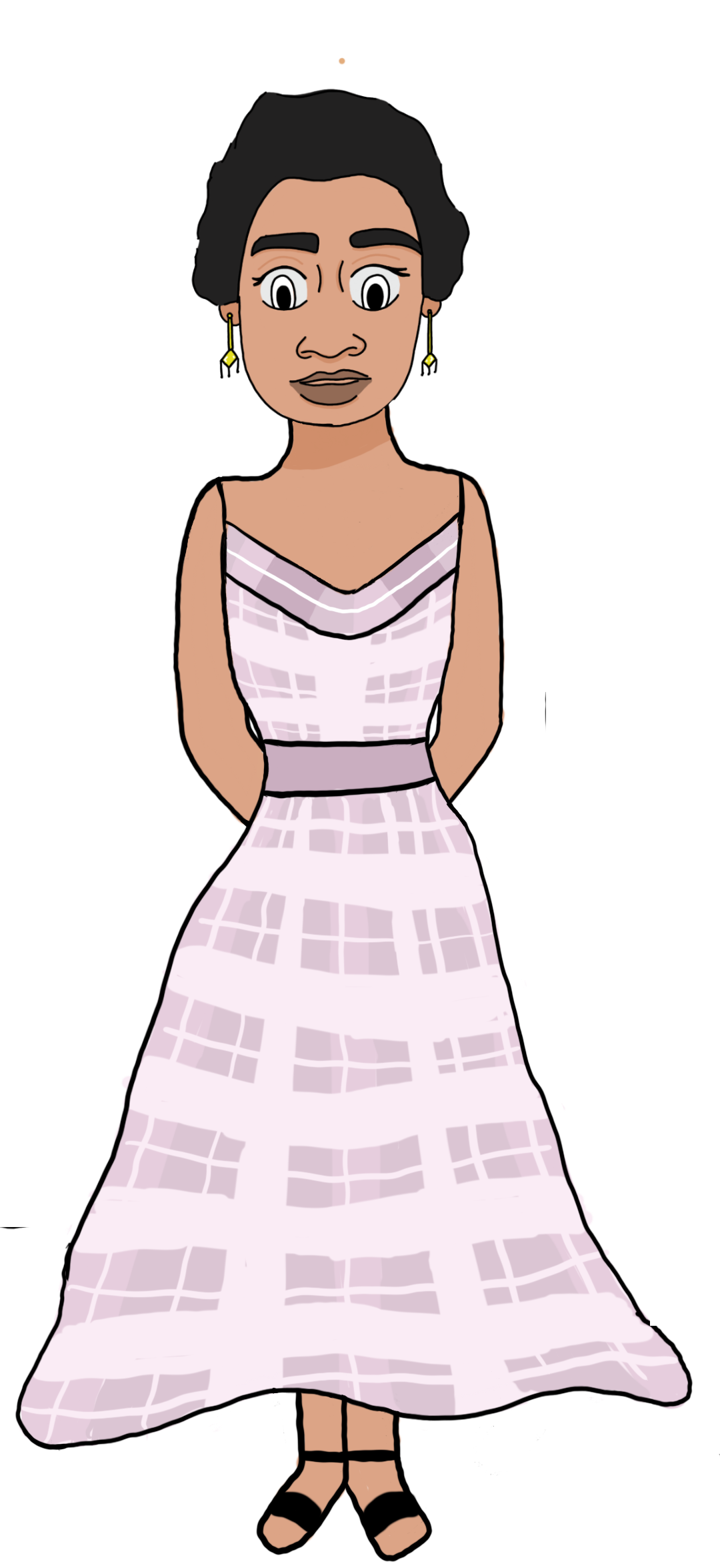 Cartoon Lady in a Pink Dress